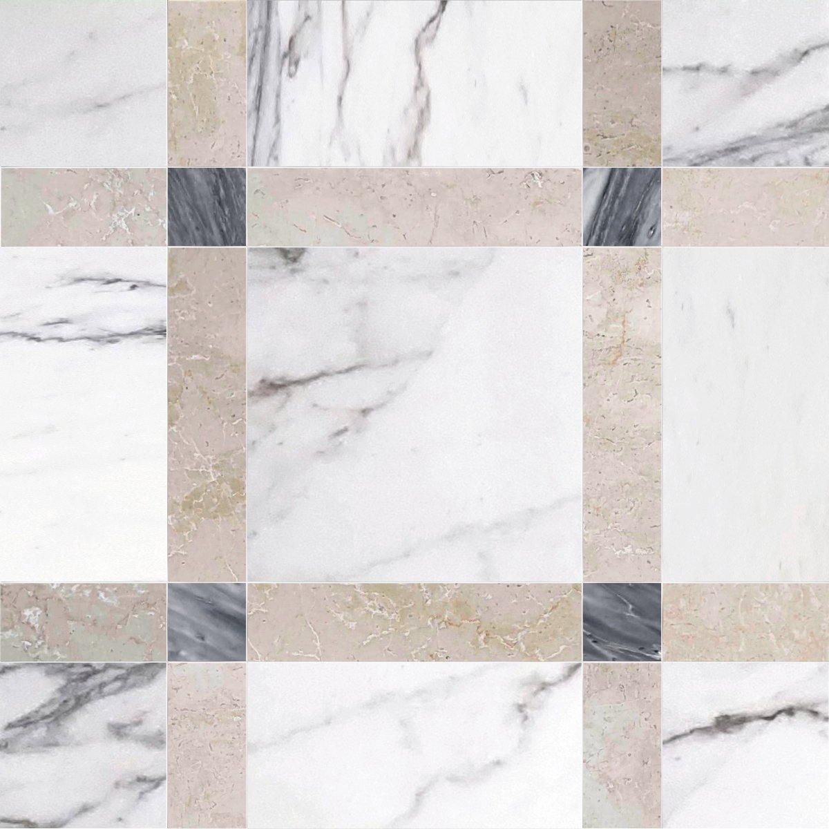 Callam Bianca Square Geometric Waterjet Tile