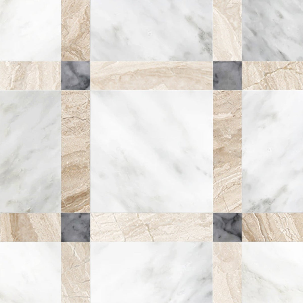 Callam Crystalis Square Geometric Waterjet Tile