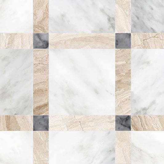 Callam Crystalis Square Geometric Waterjet Tile