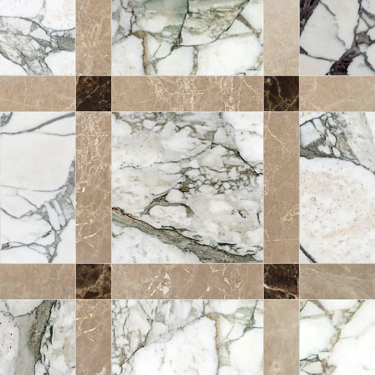 Callam Jungle Square Geometric Waterjet Tile