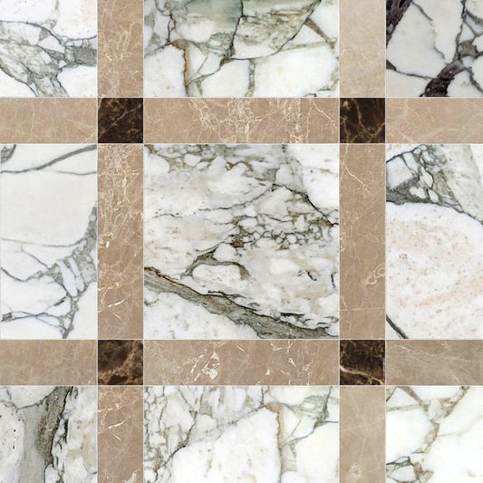 Callam Jungle Square Geometric Waterjet Tile