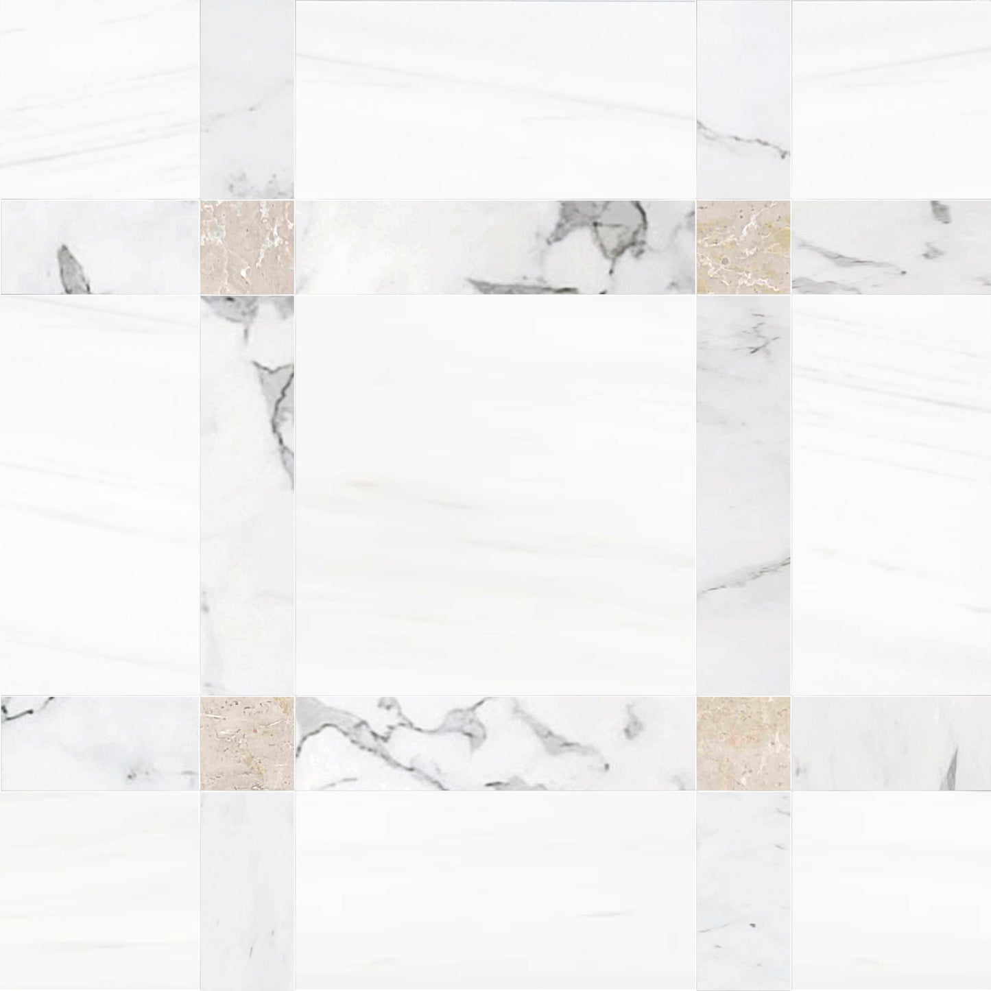 Callam Light Square Geometric Waterjet Tile