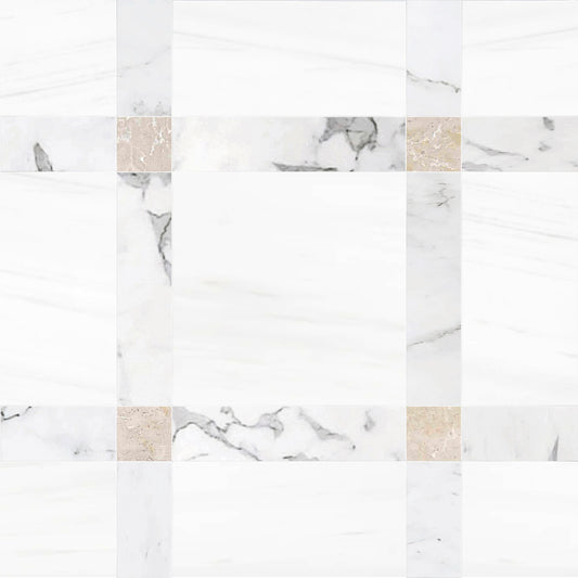 Callam Light Square Geometric Waterjet Tile