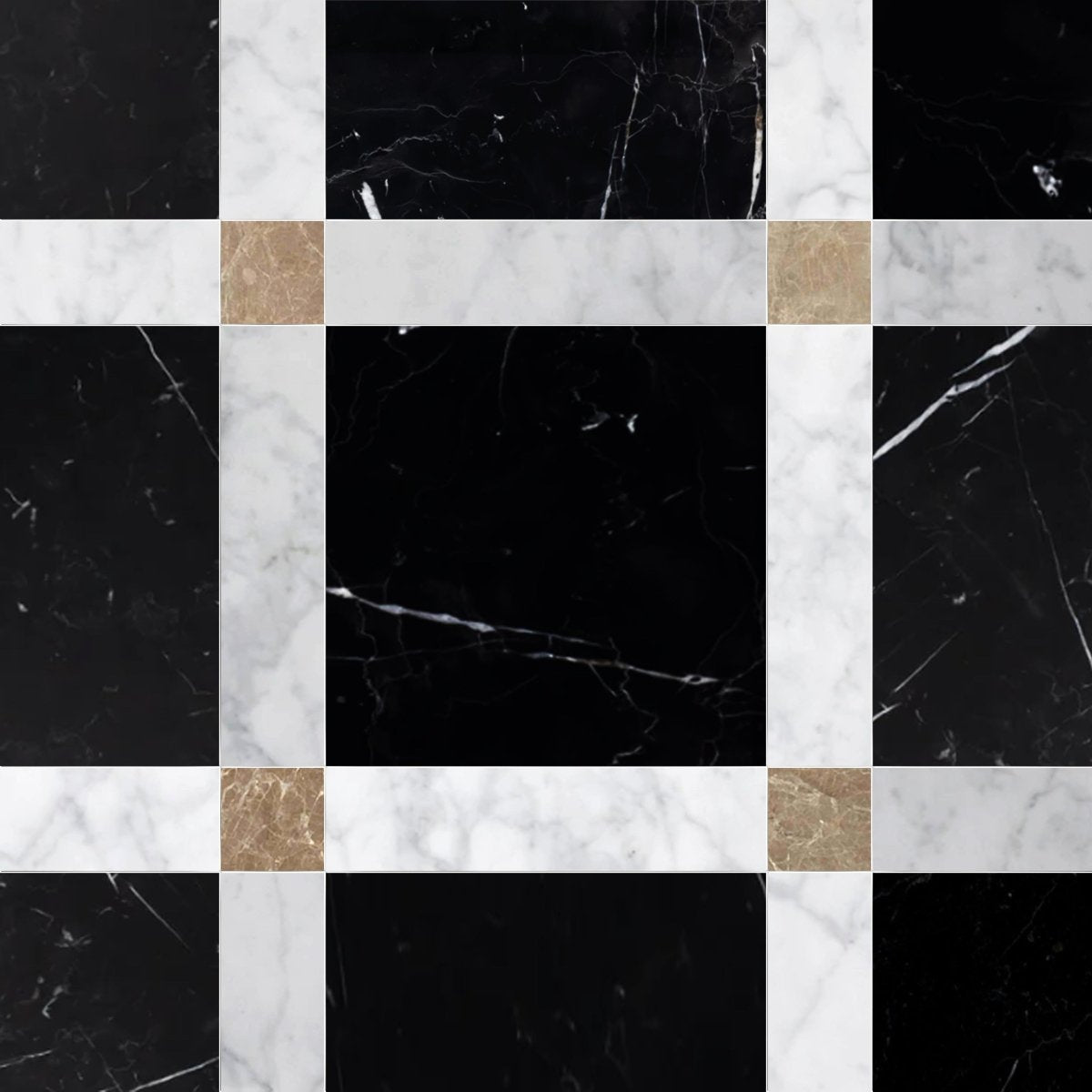 Callam Midnight Square Geometric Waterjet Tile