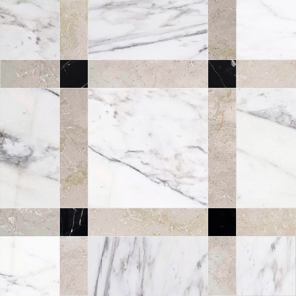 Callam Pepper Square Geometric Waterjet Tile