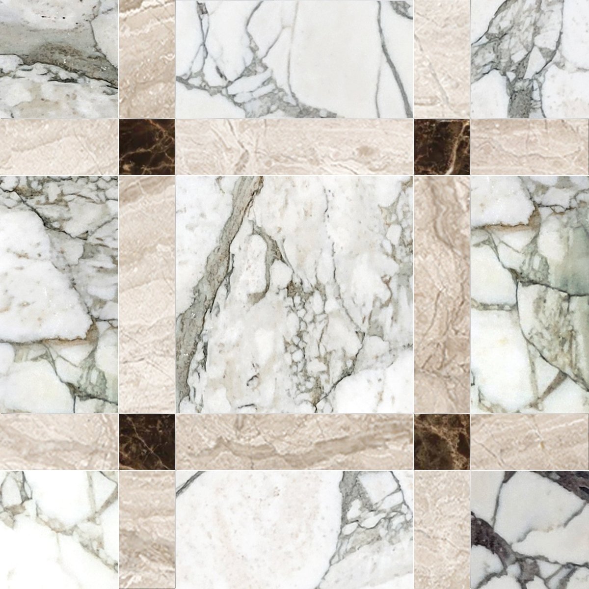 Callam River Square Geometric Waterjet Tile