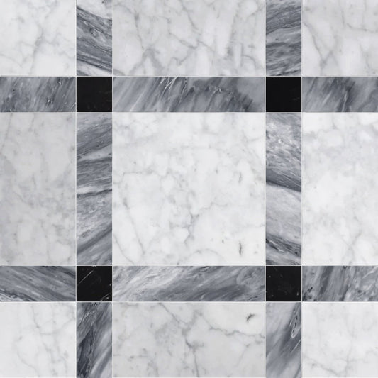 Callam Shadow Square Geometric Waterjet Tile