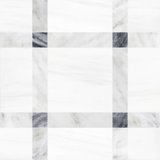 Callam Snow Square Geometric Waterjet Tile