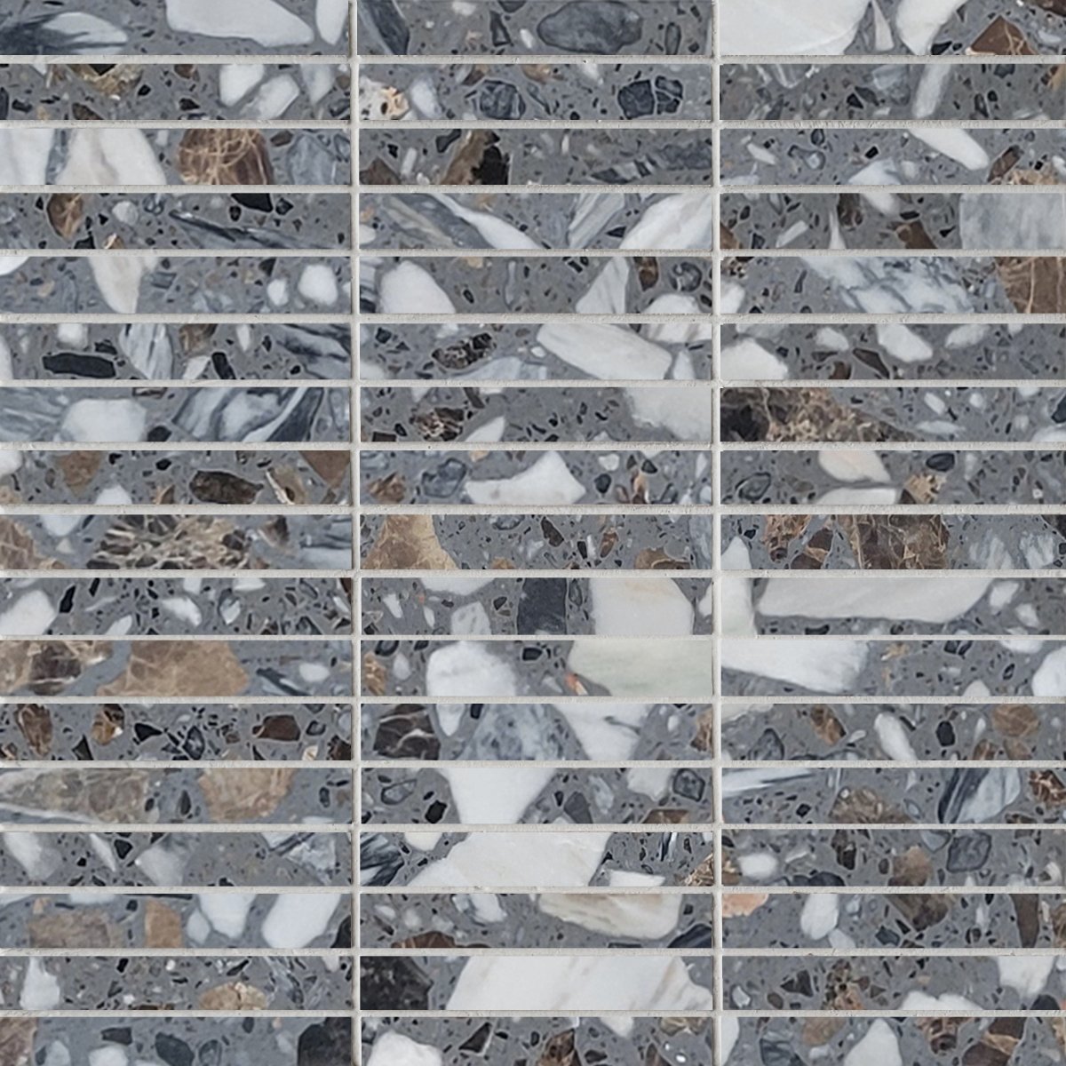 Ceppo Marble Terrazzo Honed Stacked 5/8''x4'' Stone Mosaic