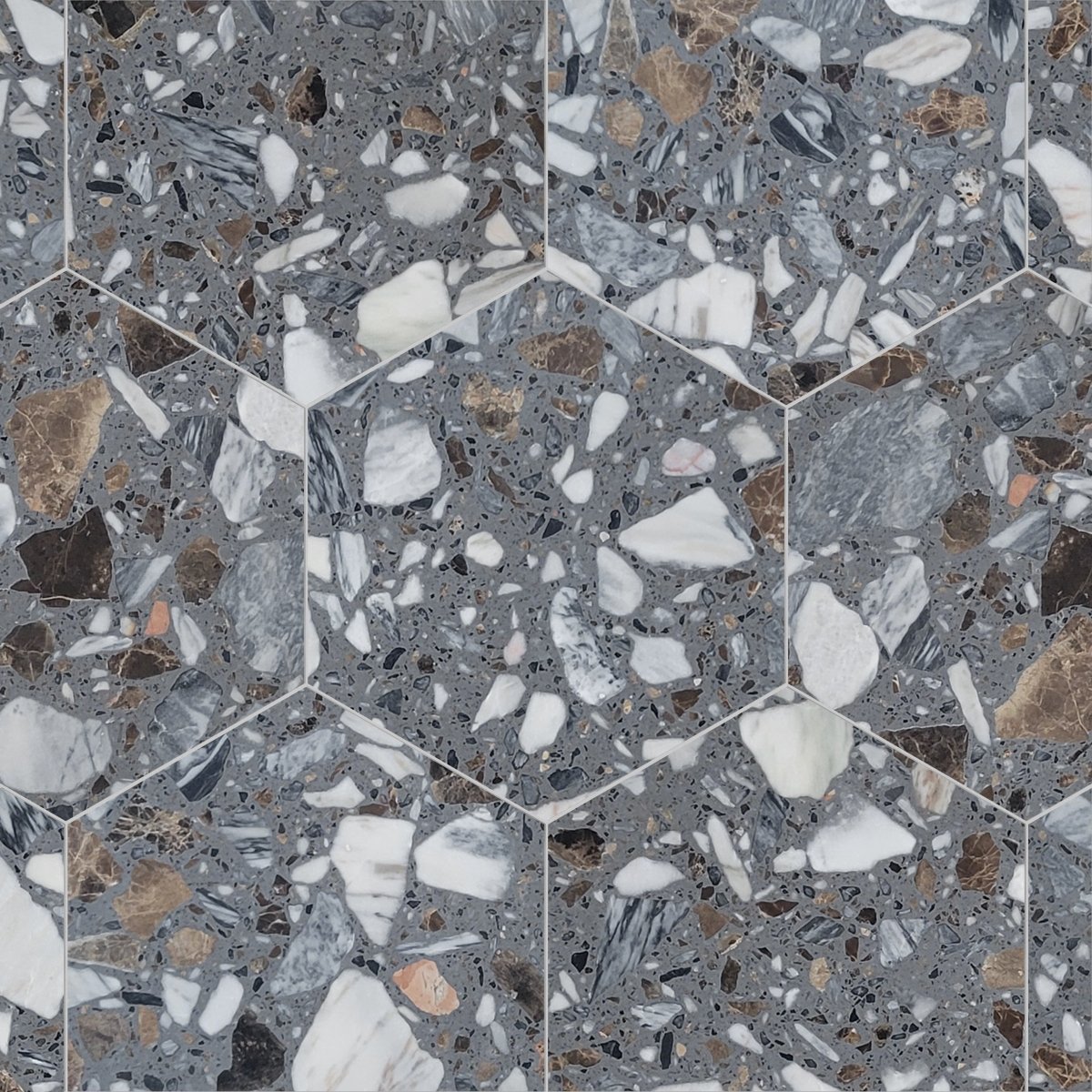 Ceppo Polished Terrazzo 10 1/2'' Hexagon