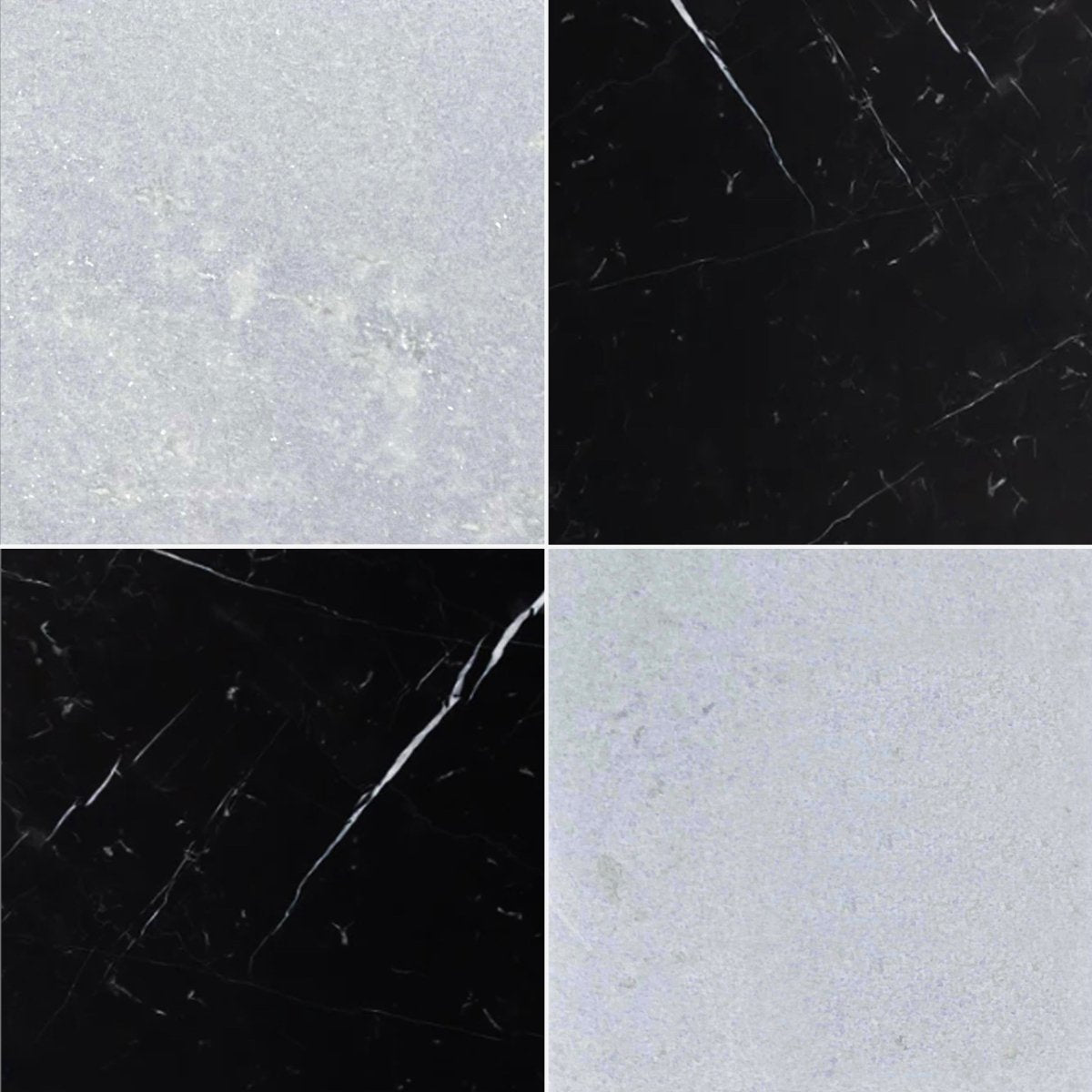 Checkerboard Blue Celest and Nero Marble Field Tile 24''x24''x3/8''