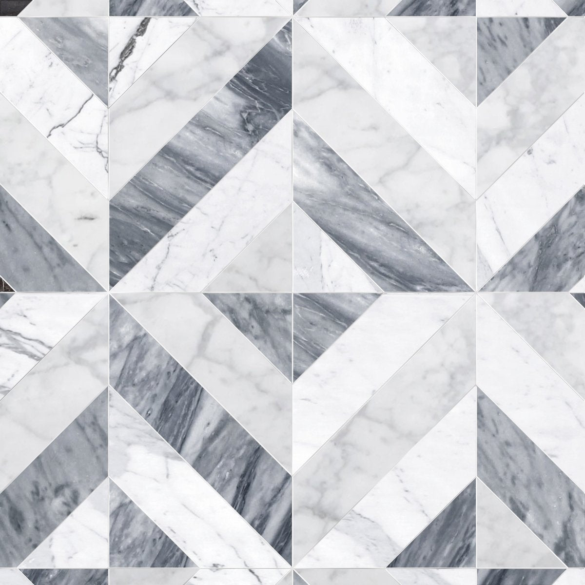 Grey & White Chevron Waterjet Mosaic Tile