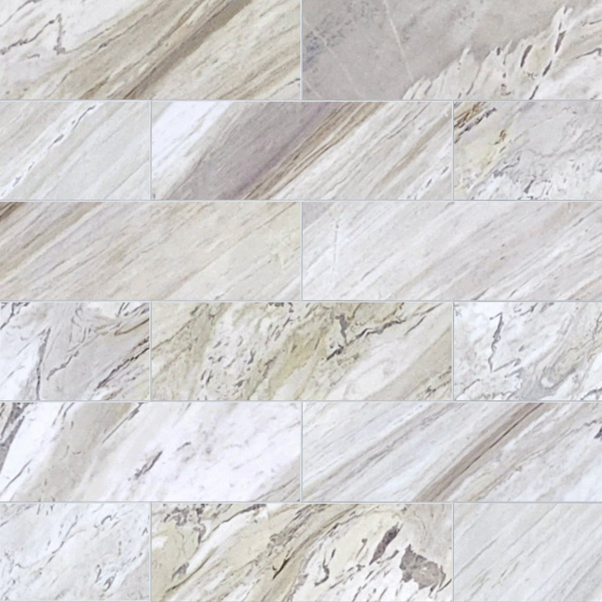 Pattern of light gray and beige marble tiles.
