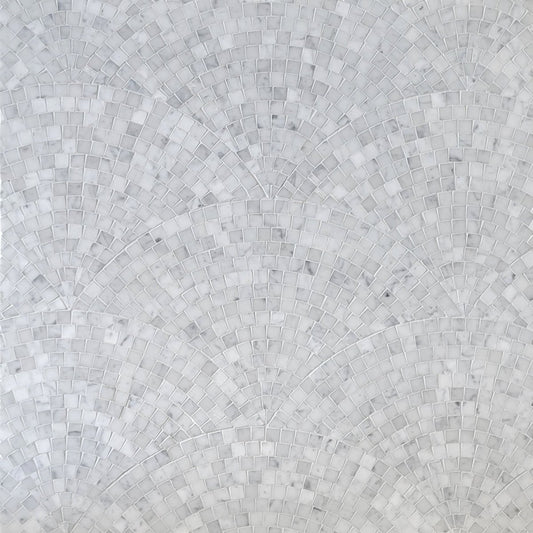 Fan Carrara Stone Mosaic