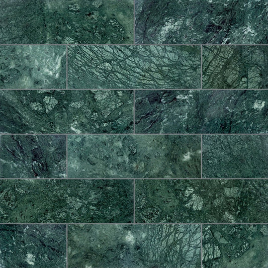 Pattern of green marble tiles