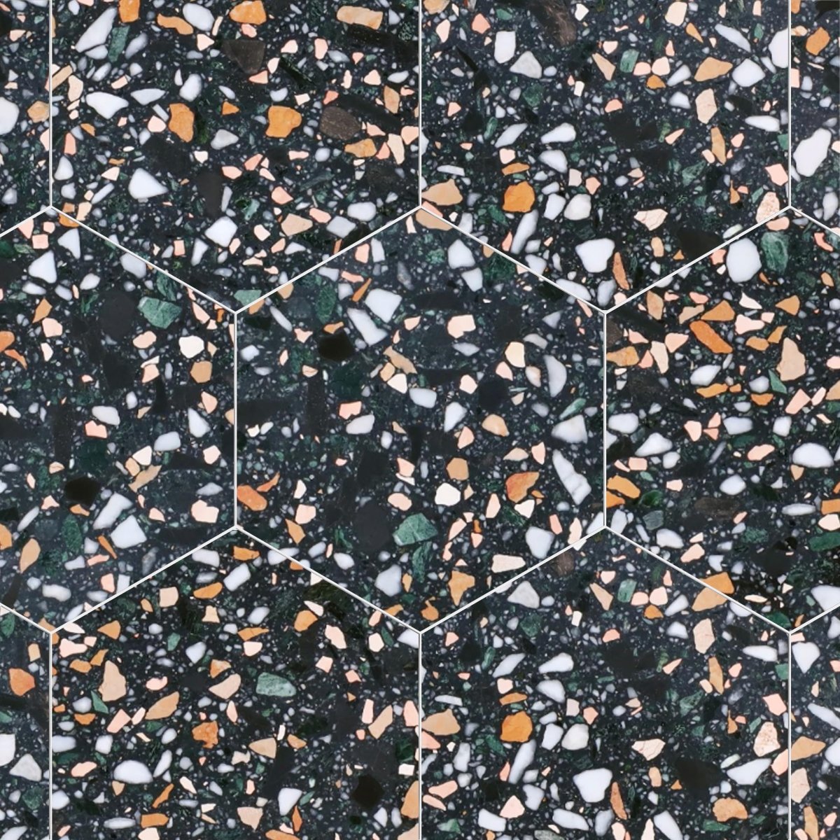 Gia Polished Terrazzo 10 1/2'' Hexagon