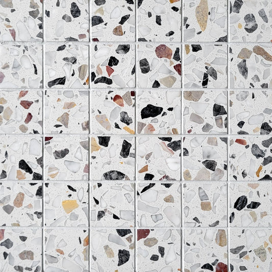 Straight Graphite Marble Terrazzo Honed 2''x2'' Mosaic