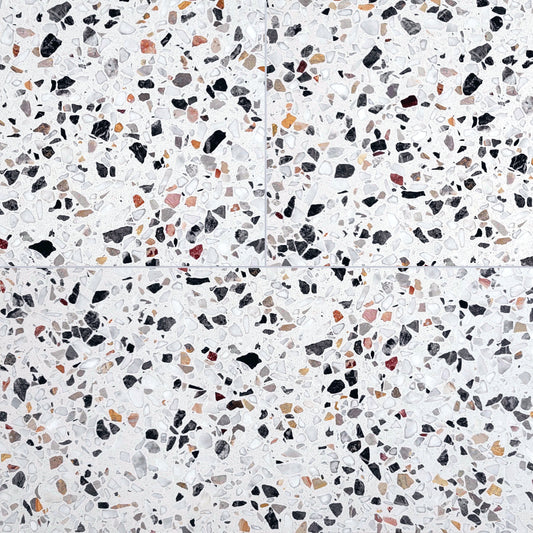 Graphite Marble Terrazzo Honed Field Tile 12''x24''x1/2''