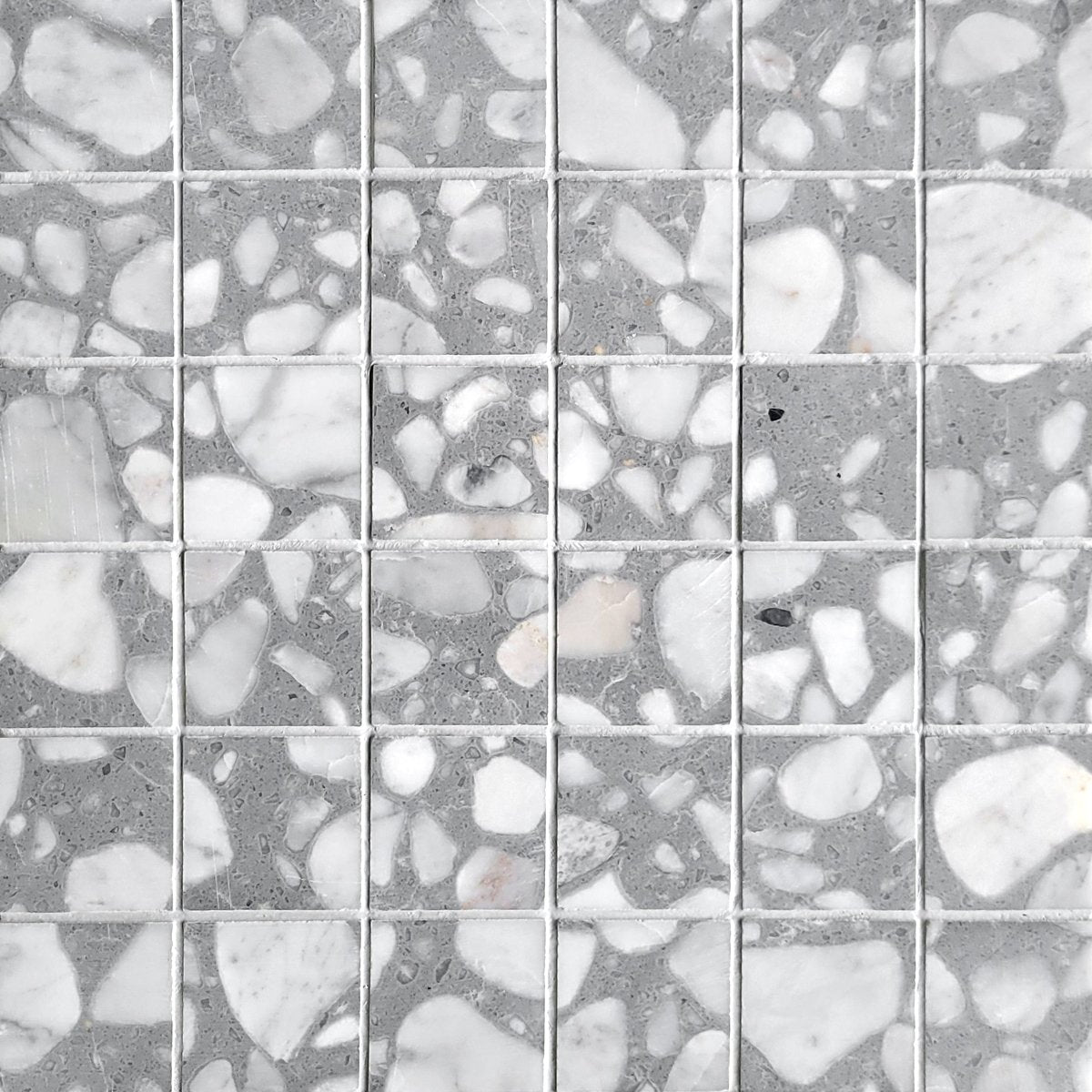 Straight Grigio Marble Terrazzo Honed 2''x2'' Mosaic