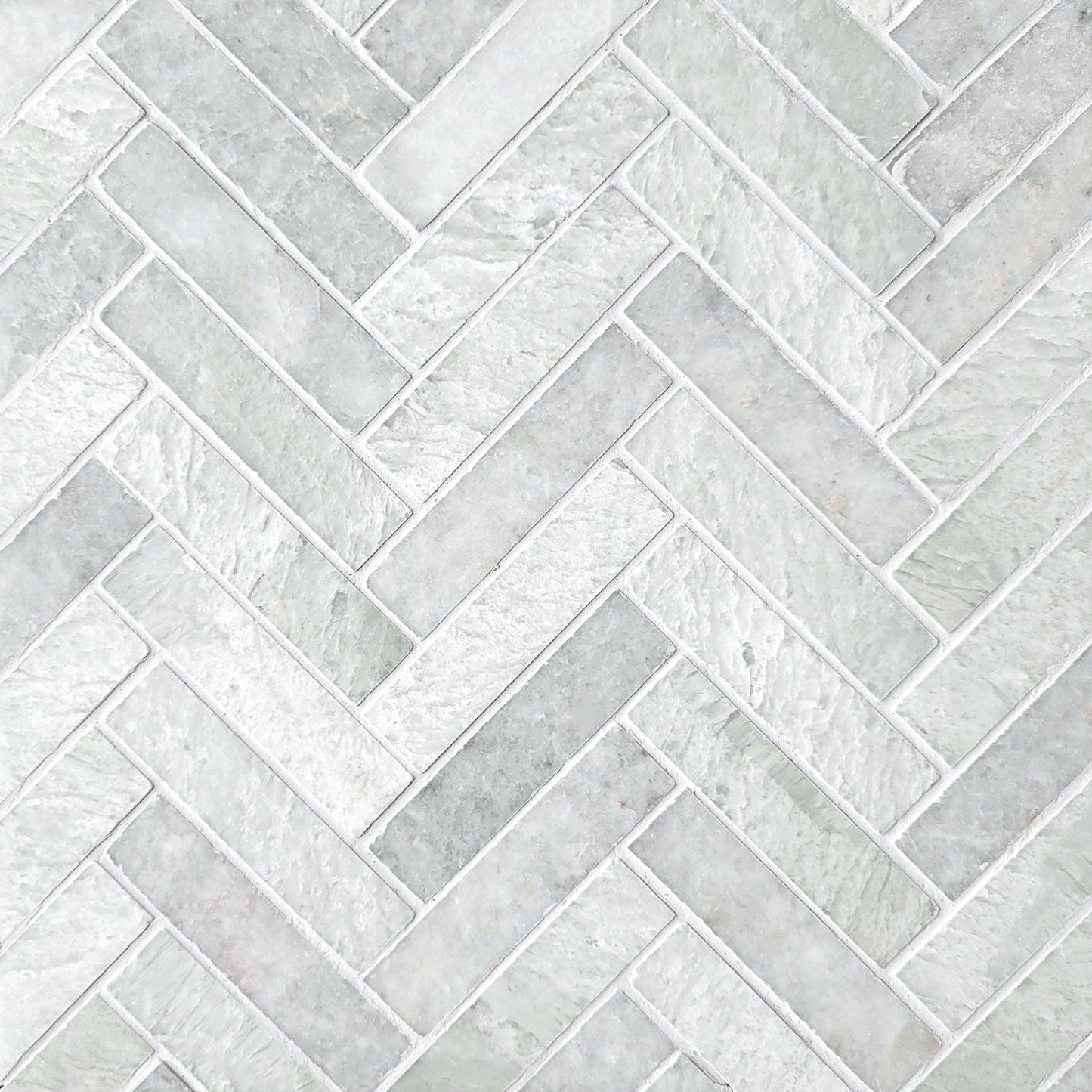 Herringbone Ming Green 1''x4'' Stone Mosaic