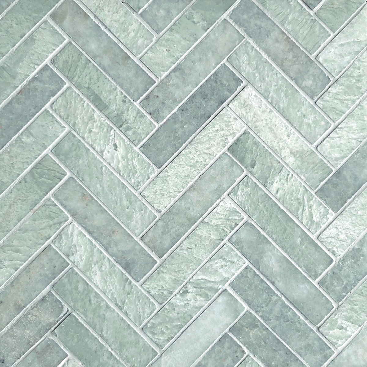 Herringbone Emerald Green 1"x2" Stone Mosaic