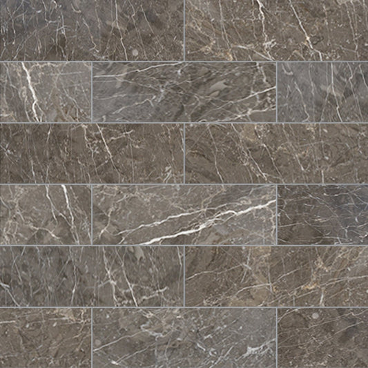 Pattern of dark gray marble tiles with visible veins.