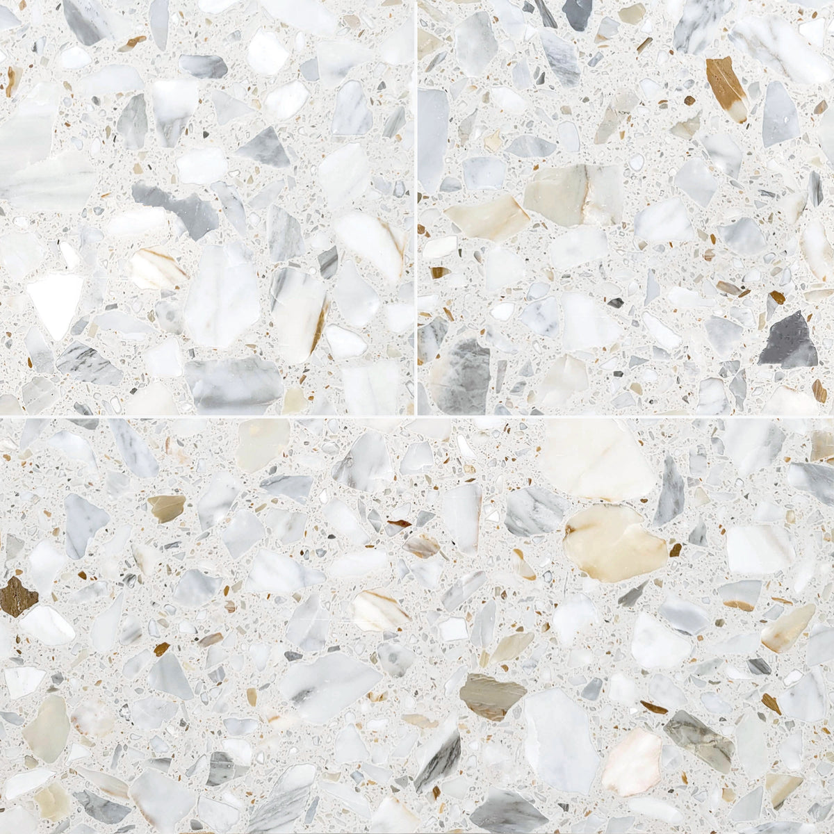 Terrrazo Field Color Field tile with a honed finish featuring a natural latte color and ...