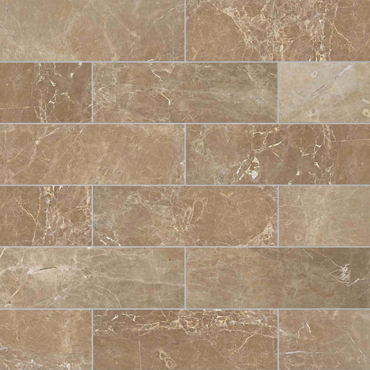 Pattern of brown tiles with marble-like texture