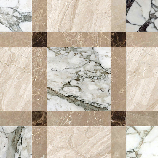 Grid of various beige and brown marble textures