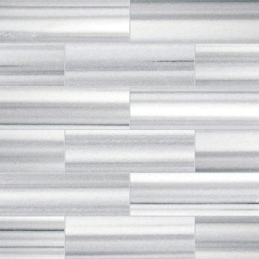 Rectangular tiles with a striped pattern in shades of gray on a white background