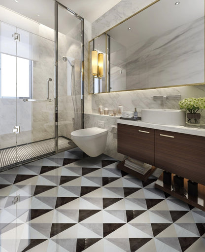 Melina Large Armani Gris Triangle Porcelain Waterjet Tile