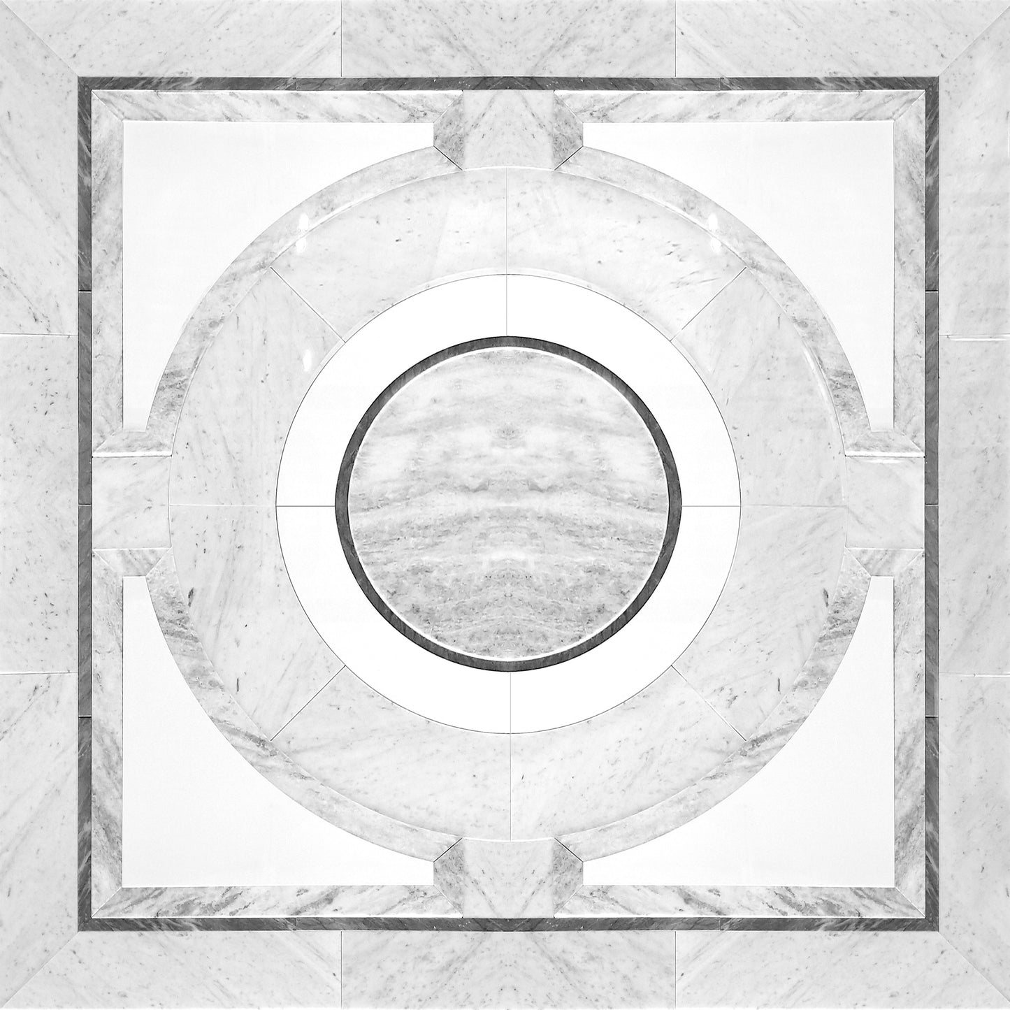 Grey Modern Porcelain Medallion