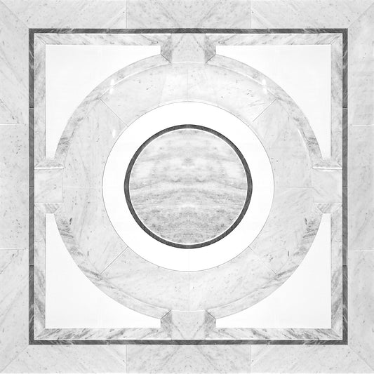Grey Modern Porcelain Medallion