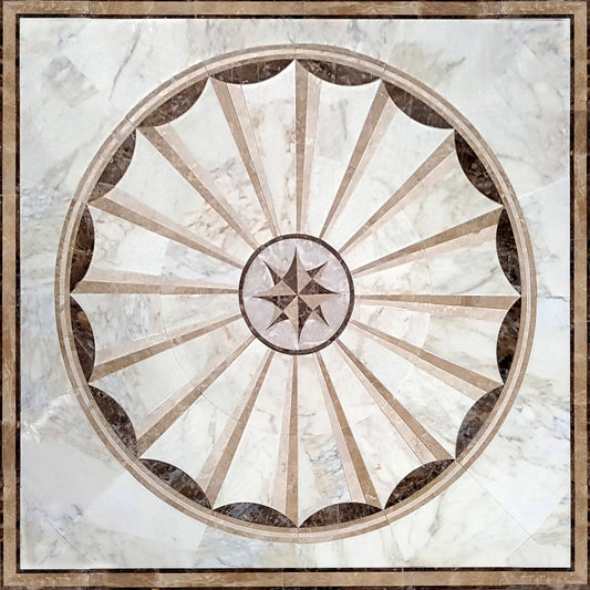 Neo Classic Echium 96"x96'' Marble Waterjet Medallion