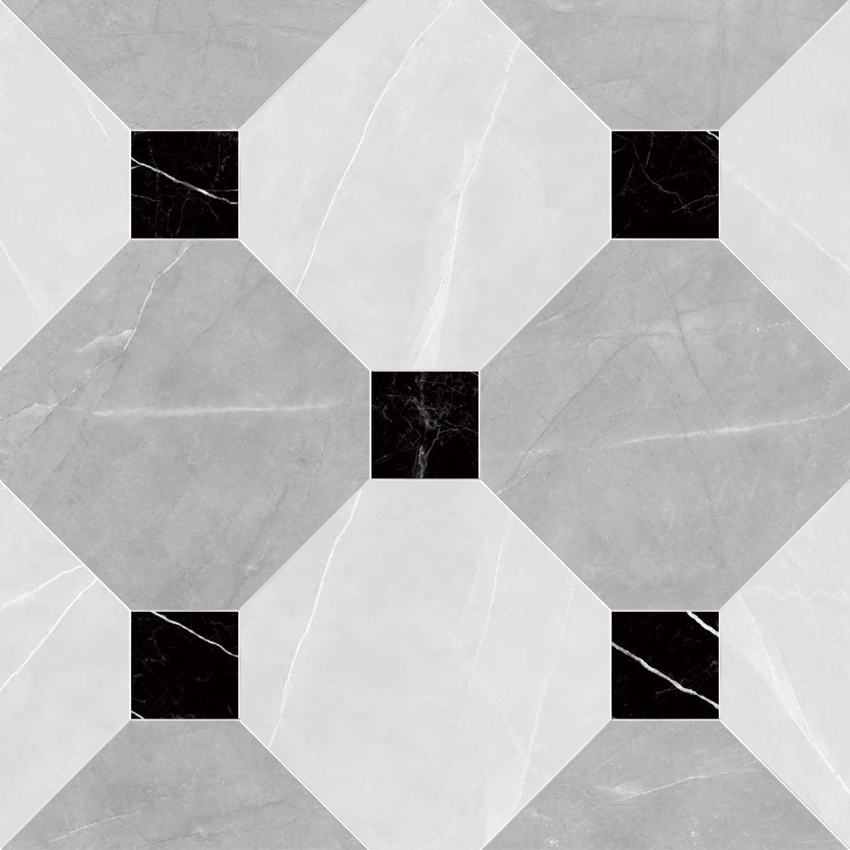 Geometric pattern of gray and black tiles