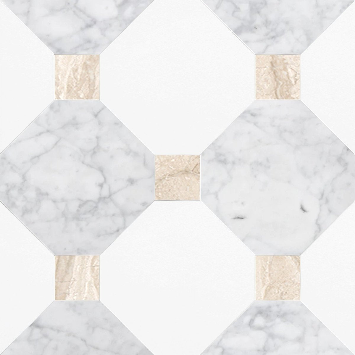 White & Grey Marble Floor Tile