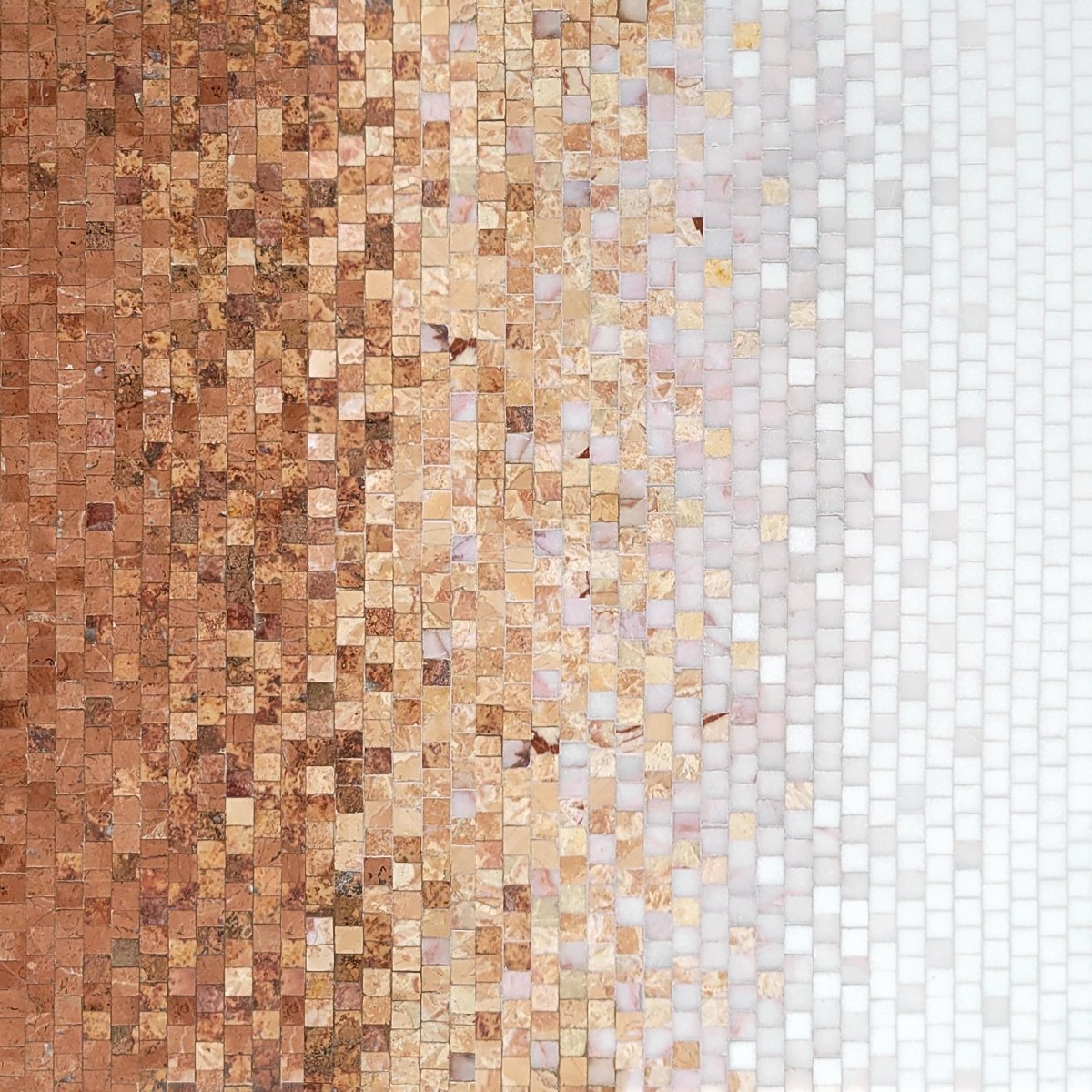 Collection of different mosaic tile patterns in various colors.