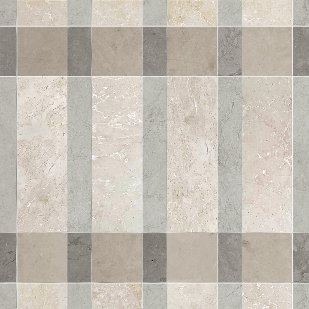 Plaid Isle Large Beige Stone Mosaic