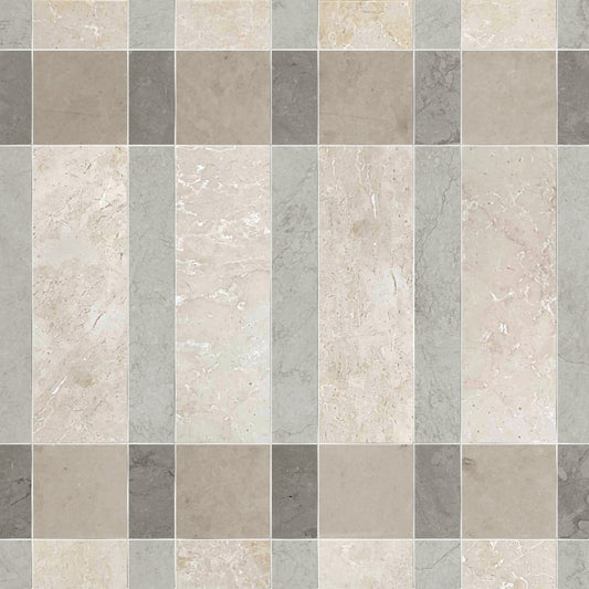 Plaid Isle Large Beige Stone Mosaic