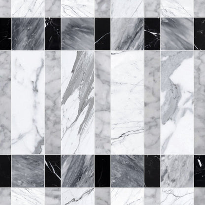 Plaid Isle Large Grigio Stone Mosaic