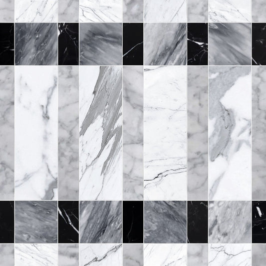 Plaid Isle Large Grigio Stone Mosaic