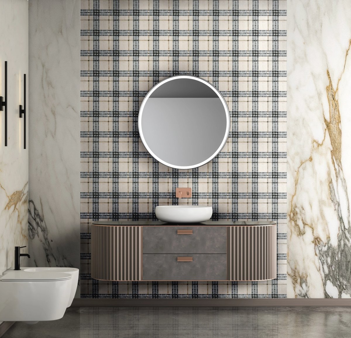 Plaid MacLeod Crema Stone Mosaic