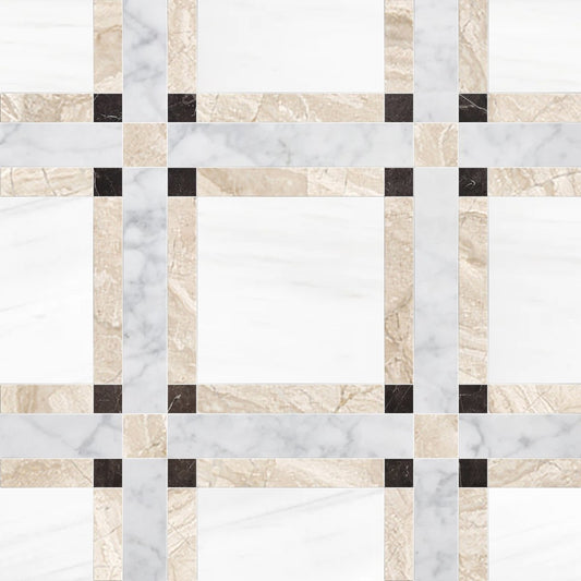 Checkered pattern of marble tiles with alternating colors