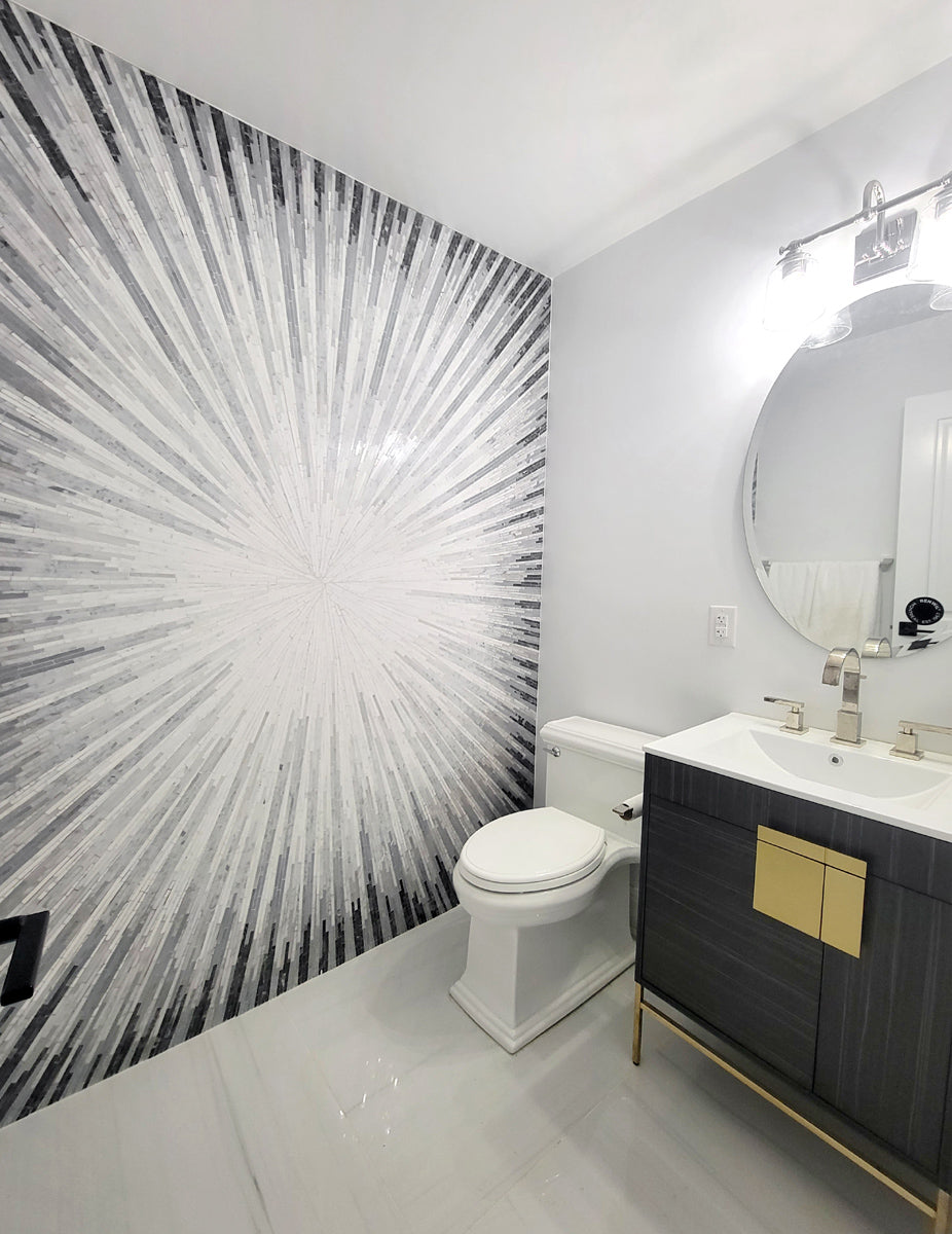 Radiant Ombre Mosaic Bathroom