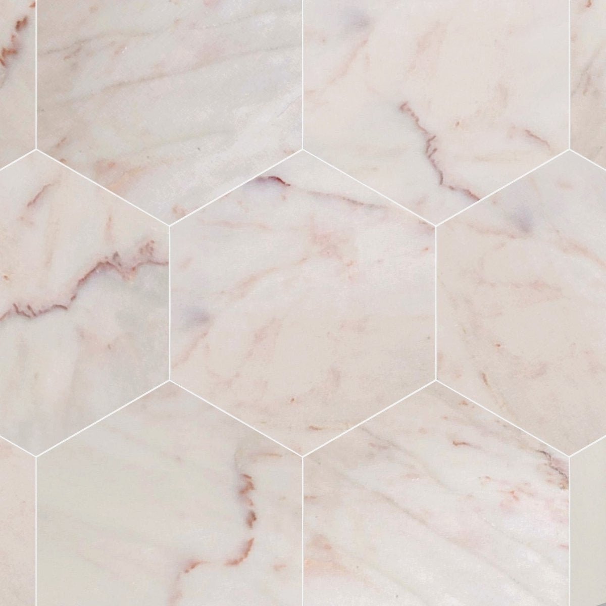 Rosa Aurora Honed Marble 10 1/2'' Hexagon