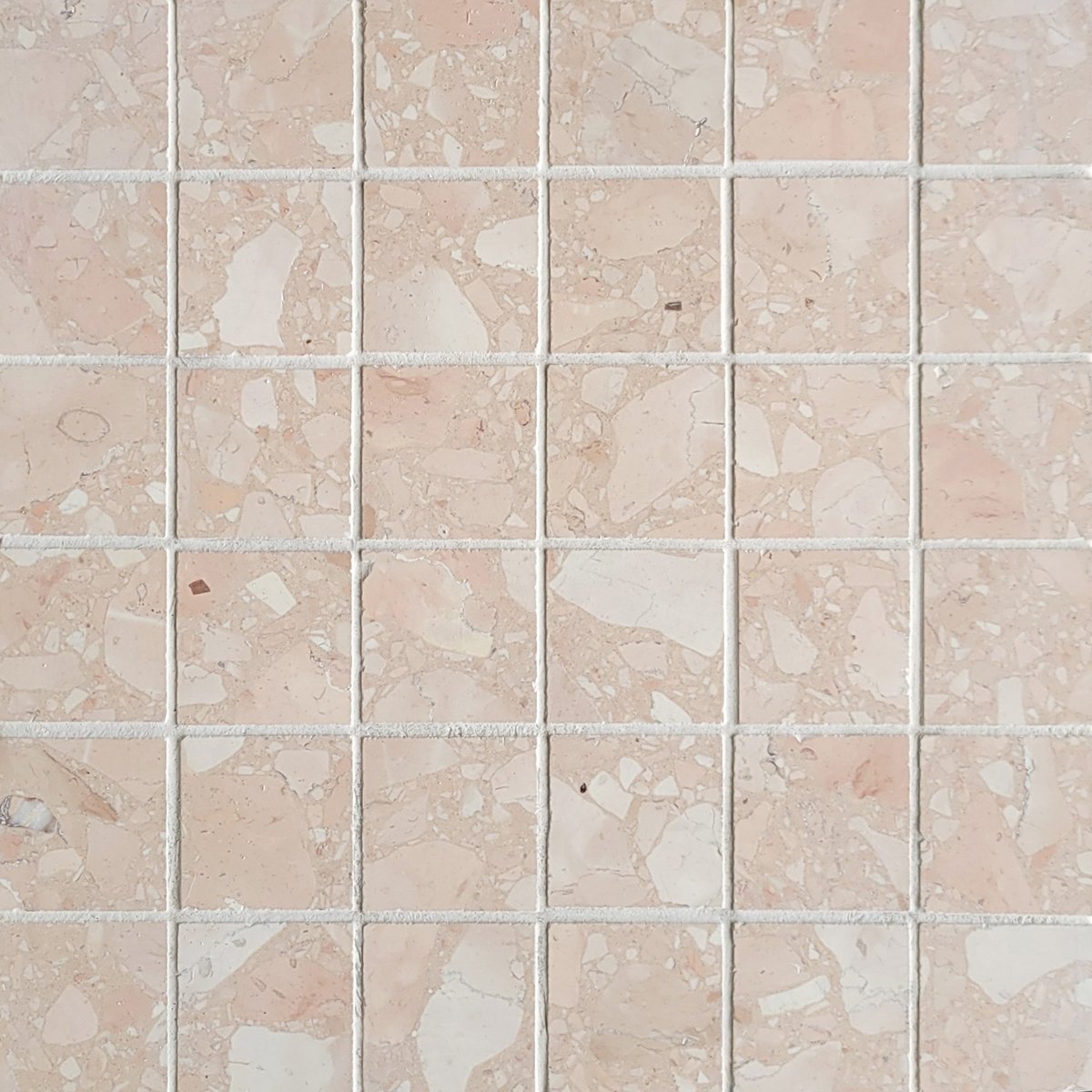 Pink Square Terrazzo Mosaic Tile