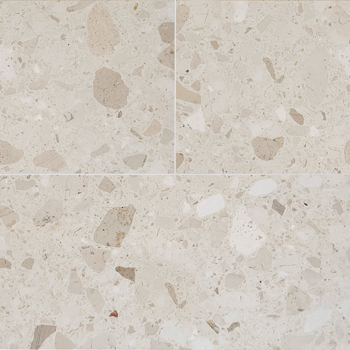 Sabbia Terrazzo Honed 12x24x1/2 tile with warm terrazzo colors, honed finish, luxury stone floor look