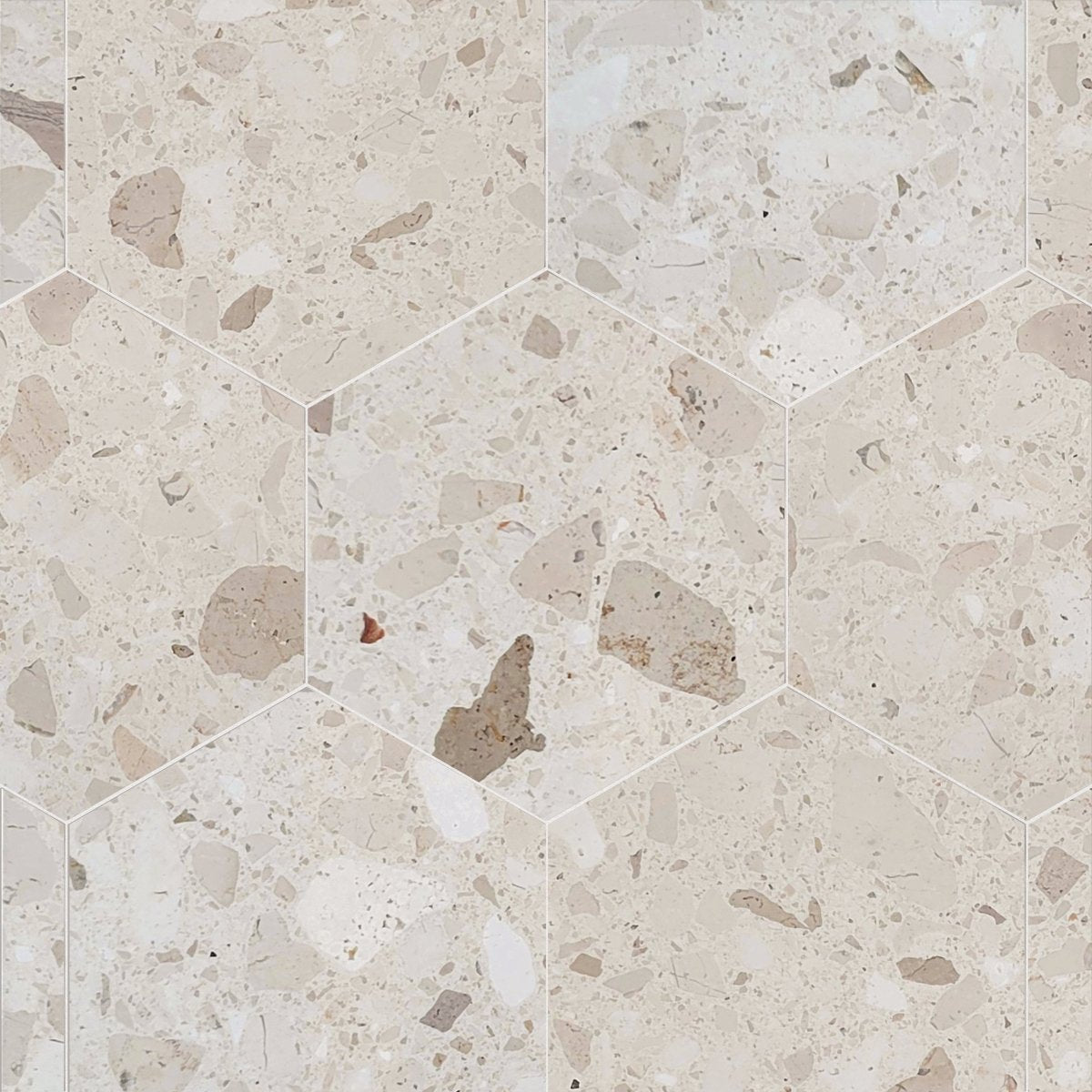 Sabbia Polished Terrazzo 10 1/2'' Hexagon