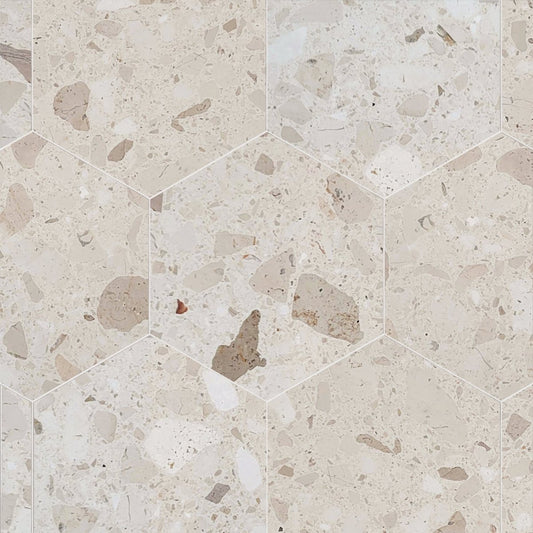 Sabbia Polished Terrazzo 10 1/2'' Hexagon