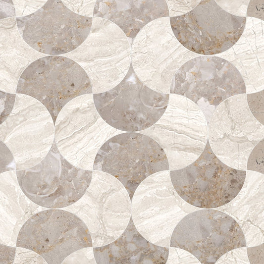 Couture Scallop Mood Royale Stone Waterjet Mosaic